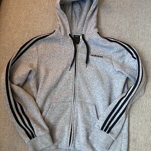 Grey Adidas Men's Hoodie Medium